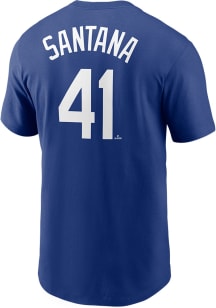 Carlos Santana Kansas City Royals Blue Name and Number Short Sleeve Player T Shirt