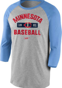 Nike Minnesota Twins Charcoal Coop Raglan Long Sleeve Fashion T Shirt