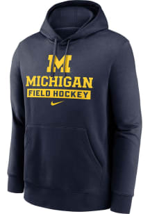 Mens Michigan Wolverines Blue Nike Club Fleece Hooded Sweatshirt