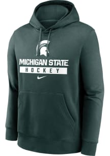 Mens Michigan State Spartans Green Nike Club Fleece Hooded Sweatshirt