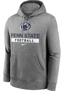 Nike Penn State Nittany Lions Mens Grey Club Fleece Long Sleeve Hoodie