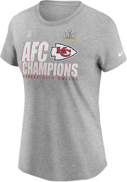 Nike Kansas City Chiefs Womens Grey 2020 Conference Champions Locker Room Short Sleeve T-Shirt