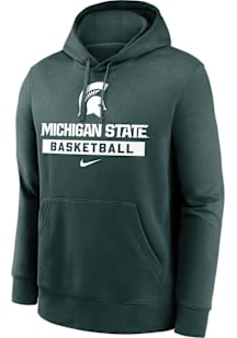 Nike Michigan State Spartans Mens Green Club Fleece Long Sleeve Hoodie