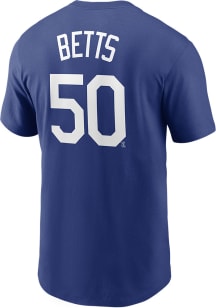 Mookie Betts Los Angeles Dodgers Blue Name And Number Short Sleeve Player T Shirt