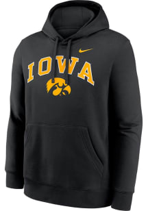 Mens Iowa Hawkeyes Black Nike Club Fleece Hooded Sweatshirt