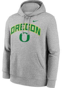 Nike Oregon Ducks Mens Grey Club Fleece Long Sleeve Hoodie
