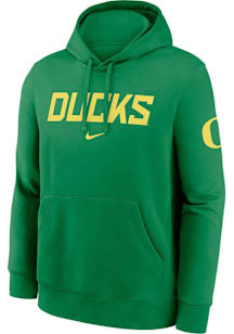 Nike Oregon Ducks Mens Green Club Fleece Two Hit Long Sleeve Hoodie