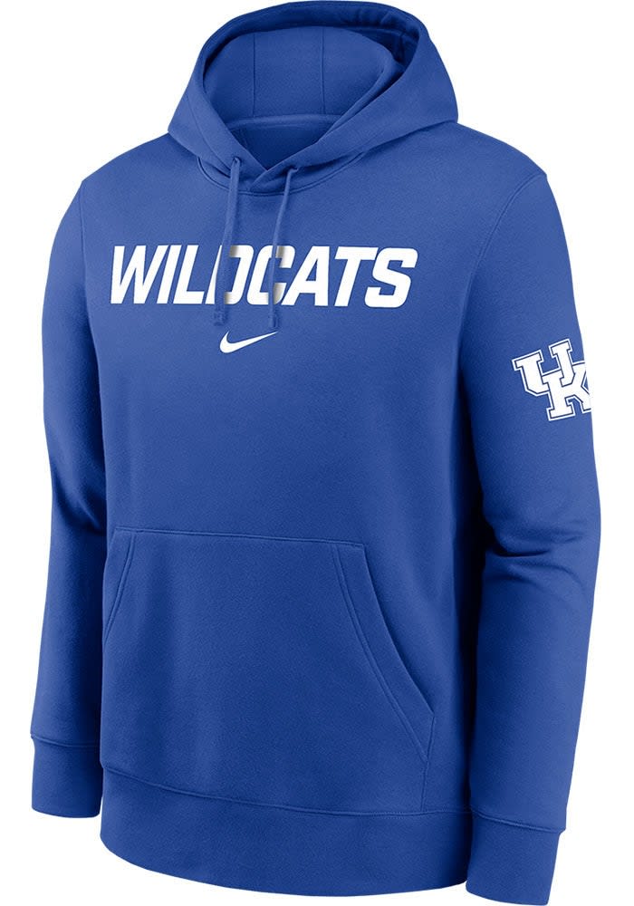 Nike Kentucky Wildcats Mens ROYAL Club Fleece Two Hit Hoodie