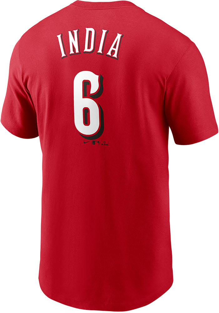 Jonathan India Cincinnati Reds Red Name Number Short Sleeve Player T Shirt