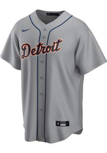 Detroit Tigers Mens Nike Replica Away Jersey - Grey