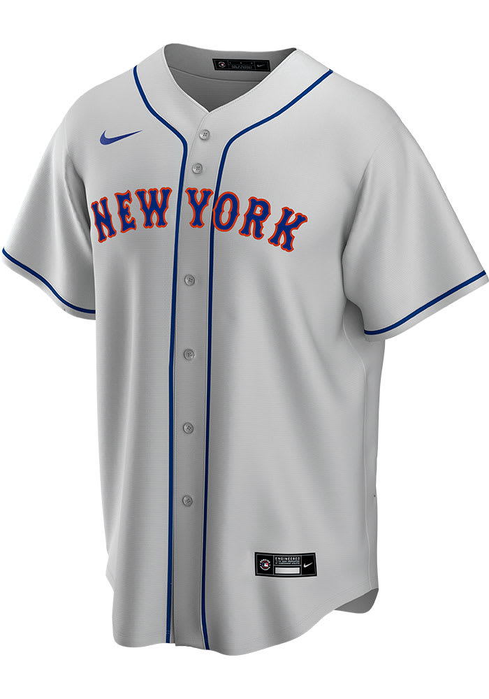 New York Mets Mens Nike Replica Road Replica Jersey - Grey