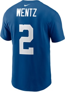 Carson Wentz Indianapolis Colts Blue Name Number Short Sleeve Player T Shirt