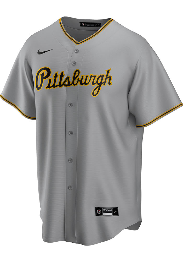 Pittsburgh Pirates Mens Nike Replica Road Replica Jersey - Grey