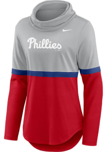 Nike Philadelphia Phillies Womens Grey Cowl Crew Sweatshirt