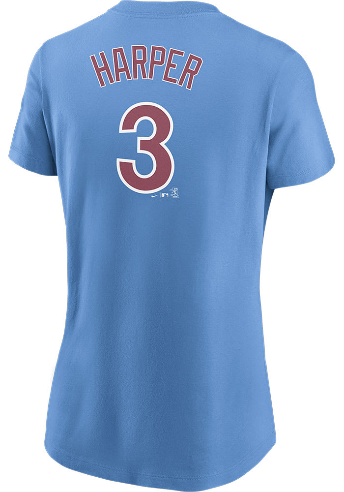 Bryce Harper Philadelphia Phillies Womens Light Blue Player Player T-Shirt