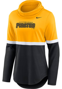 Nike Pittsburgh Pirates Womens Yellow Cowl Crew Sweatshirt