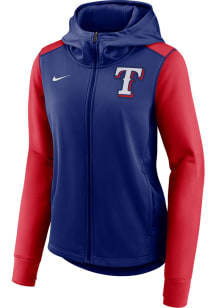 Nike Texas Rangers Womens Blue Fleece Long Sleeve Full Zip Jacket