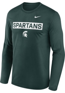 Mens Michigan State Spartans Green Nike Legend Two Hit Long Sleeve T-Shirt