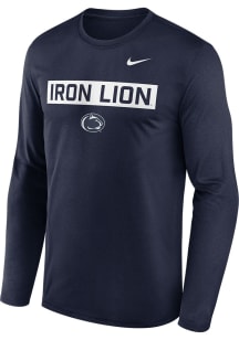 Mens Penn State Nittany Lions Navy Blue Nike Legend Two Hit Long Sleeve T-Shirt