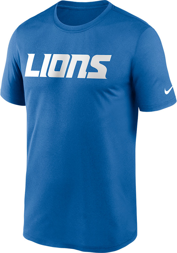 Nike Detroit Lions Blue Wordmark Short Sleeve T Shirt