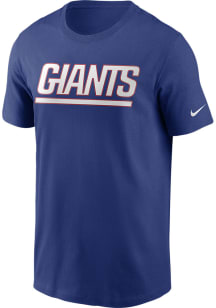 Nike New York Giants Blue Wordmark Short Sleeve T Shirt