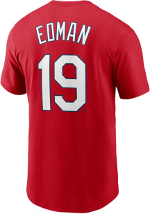 Tommy Edman St Louis Cardinals Red Name Number Short Sleeve Player T Shirt