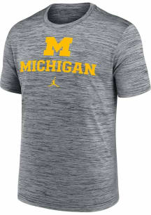 Michigan Wolverines Grey Nike Velocity Short Sleeve T Shirt