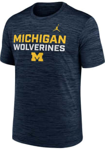 Michigan Wolverines Blue Nike Velocity Short Sleeve T Shirt