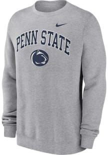 Mens Penn State Nittany Lions Grey Nike Club Fleece Crew Sweatshirt