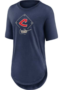Nike Cleveland Indians Womens Navy Blue Weekend Short Sleeve T-Shirt