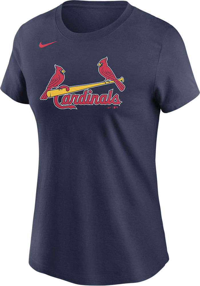 Nike St Louis Cardinals Womens Navy Blue Wordmark Short Sleeve T