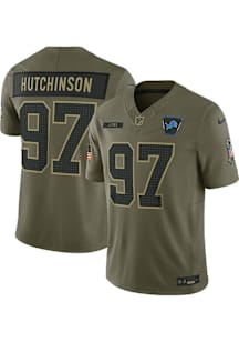Aidan Hutchinson Nike Detroit Lions Mens Olive Salute to Service Limited Football Jersey