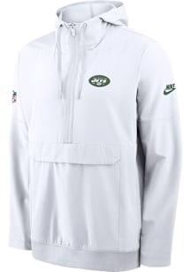 Nike New York Jets Mens White Alternate Sideline Anorak Pullover Jackets