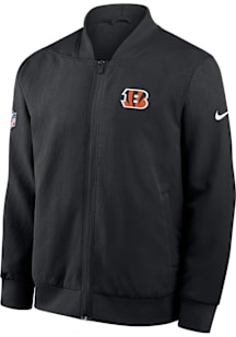Nike Cincinnati Bengals Mens Black Sideline Bomber Medium Weight Jacket