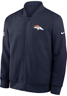 Nike Denver Broncos Mens Navy Blue Sideline Bomber Medium Weight Jacket