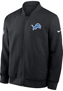 Nike Detroit Lions Mens Black Sideline Bomber Medium Weight Jacket