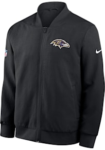 Nike Baltimore Ravens Mens Black Sideline Bomber Medium Weight Jacket