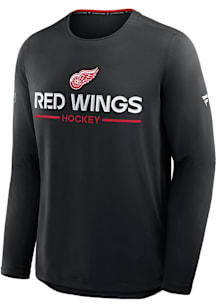 Detroit Red Wings Black Authentic Pro Rink Long Sleeve T-Shirt