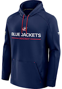 Columbus Blue Jackets Mens Blue Authentic Pro Rink Poly Hood