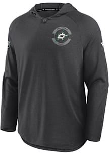Dallas Stars Mens Black Authentic Pro Rink Long Sleeve Lightweight Hoodie