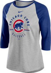Nike Chicago Cubs Womens Grey Encircled LS Tee