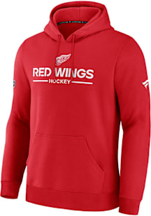 Detroit Red Wings Mens Red Authentic Pro Primary Long Sleeve Hoodie