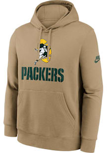 Nike Green Bay Packers Mens Tan Rewind Club Long Sleeve Hoodie