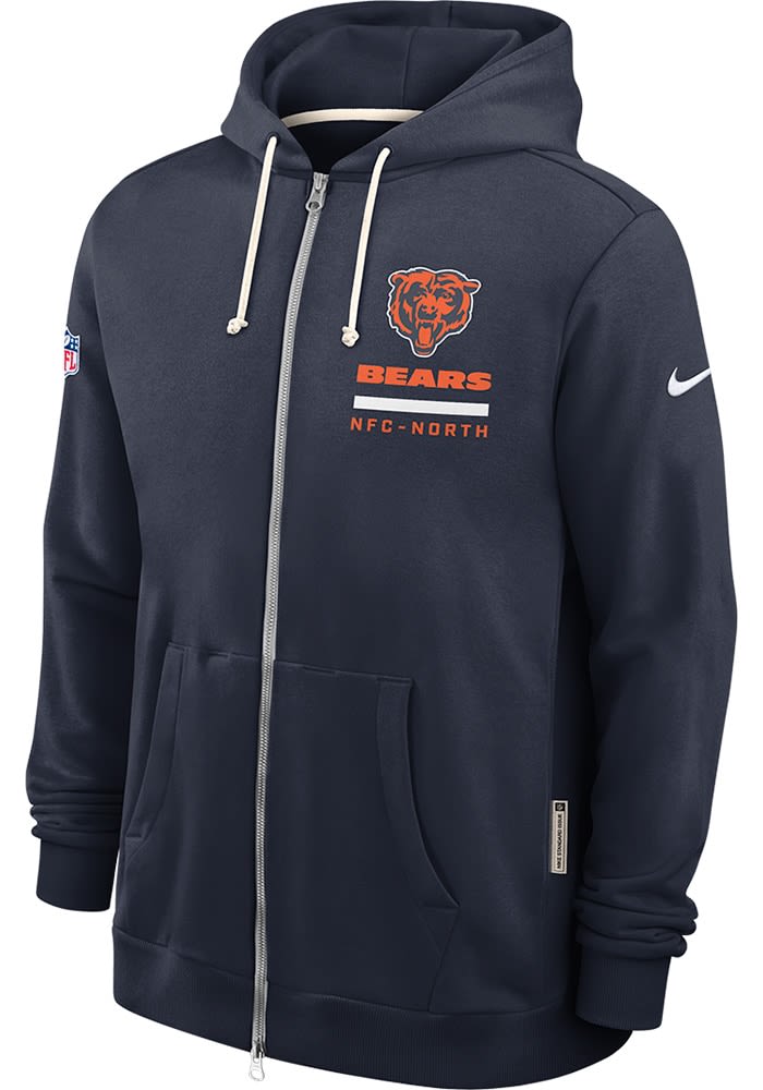 Nike Chicago Bears Mens NAVY Sideline Full Zip - 173227289