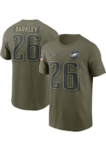 Saquon Barkley Philadelphia Eagles Olive Salute to Service Short Sleeve Player T Shirt