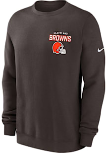 Nike Cleveland Browns Mens Brown Club Long Sleeve Crew Sweatshirt