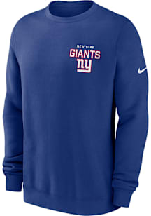 Nike New York Giants Mens Blue Club Long Sleeve Crew Sweatshirt