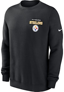 Nike Pittsburgh Steelers Mens Black Club Long Sleeve Crew Sweatshirt
