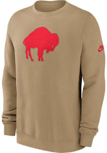 Nike Buffalo Bills Mens Tan Rewind Club Long Sleeve Crew Sweatshirt