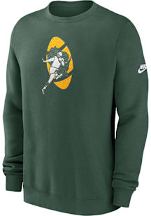 Nike Green Bay Packers Mens Green Rewind Club Long Sleeve Crew Sweatshirt